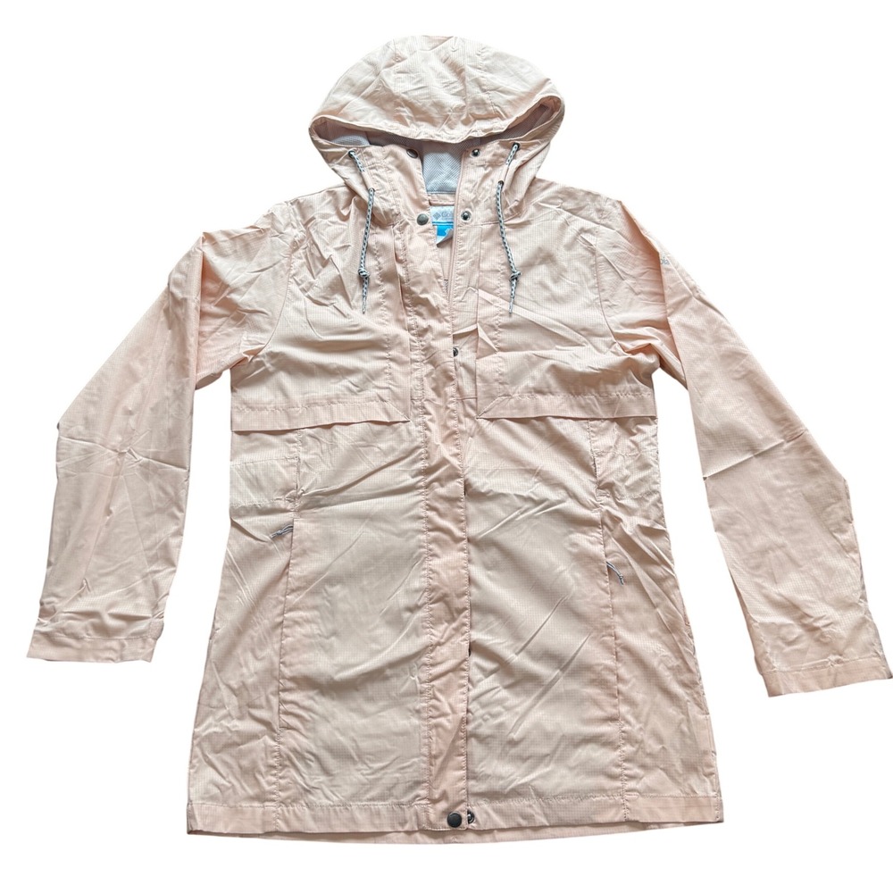 Columbia Rain Jacket Womens Small Pink Hooded Windbreaker WL0164 1839841